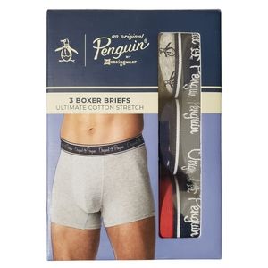 ORIGINAL PENGUIN Men's Ultimate Cotton Stretch Boxer Briefs 3 Pairs NWT!